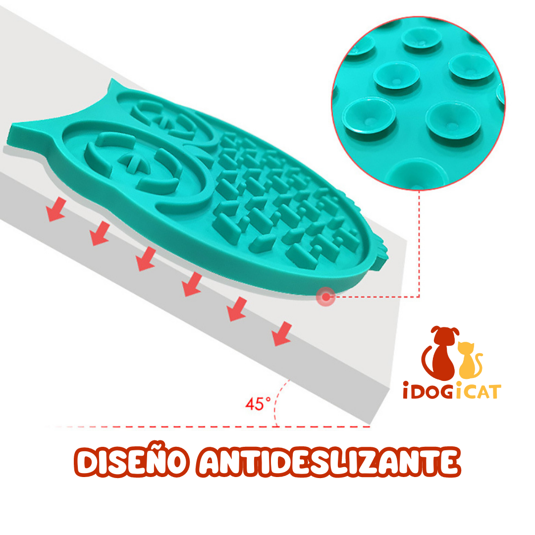 Lick Mat con forma de buho para mascotas