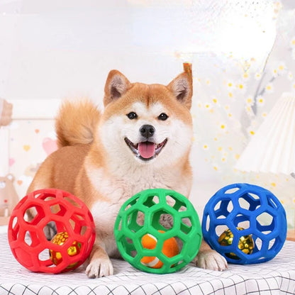 Pelota geométrica para perros pequeños, medianos y grandes con campana