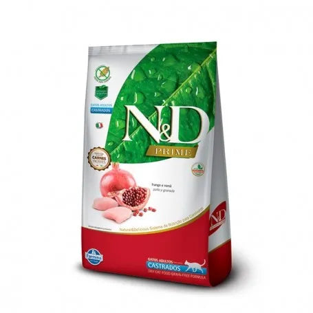 Comida para Gato Farmina: N&D Prime, Adulto Castrados, Pollo y Granada