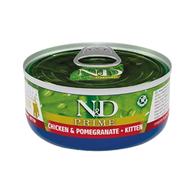 Comida Húmeda para Gato Farmina: N&D, Lata Prime Pollo y Granada Kitten 70g