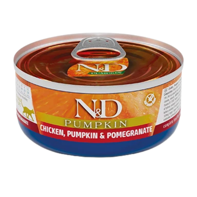 Comida Húmeda para Gato Farmina: N&D, Lata, Calabaza, pollo y granada 70gr