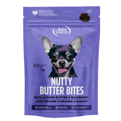 Snacks para Perro Nutri Source: Nutty Butter Bites, Almendra y Arándanos