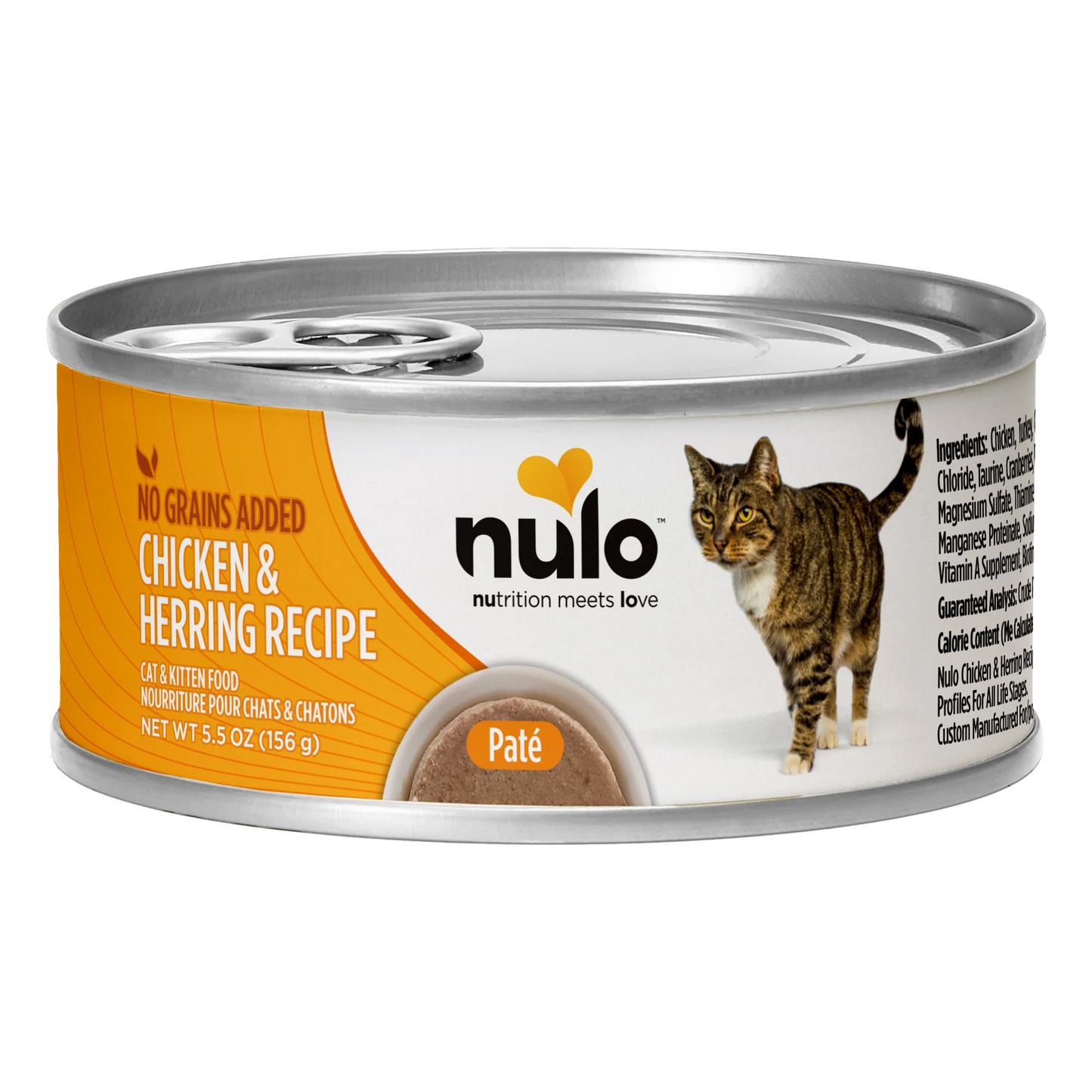 Comida Húmeda para Gato Nulo: paté de pollo y arenque 156gr