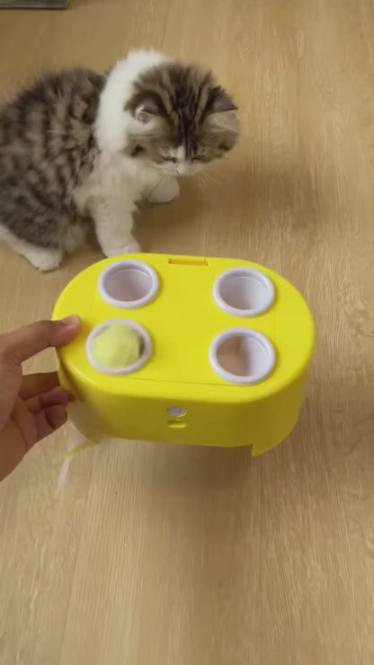 Juguete inteligente 3 en 1 tipo “casa de queso” para gatos