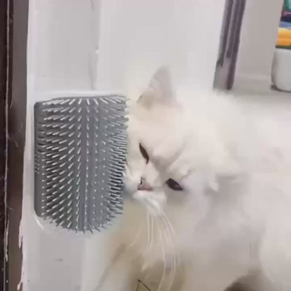 Rascador cepillo de esquina para gatos con catnip