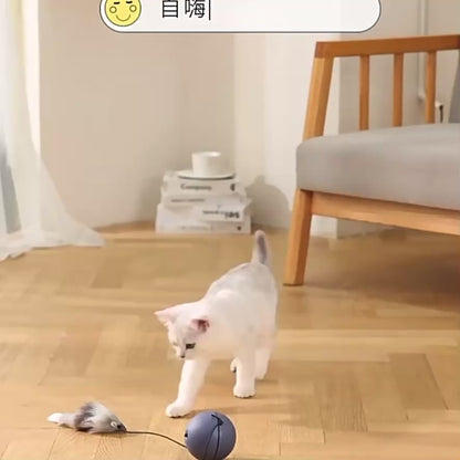 Pelota interactiva para gatos con ratón (Batería AA)