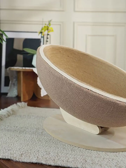 Cama rascadora para gatos con forma de cáscara de huevo