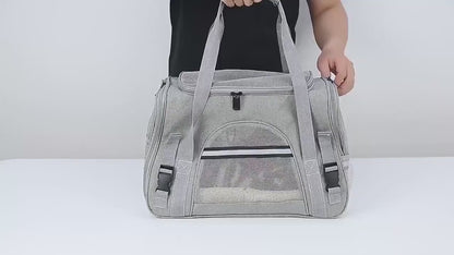 Bolso de viaje gris para mascotas (44*25*28cm) BH10