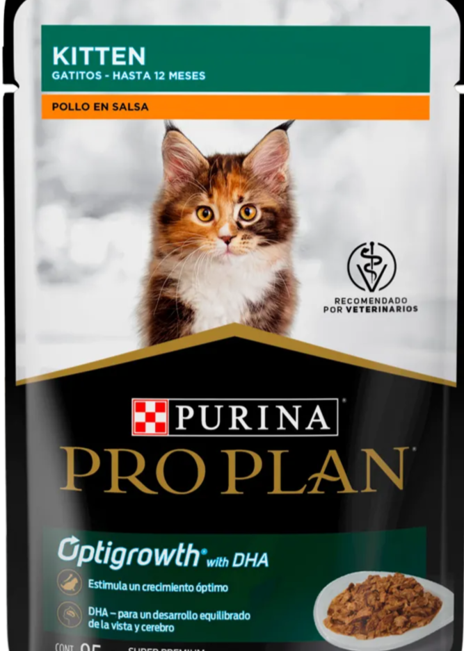 Comida Húmeda para Gato Purina: Pro Plan, Sobre, Kitten, Pollo en Salsa 85gr