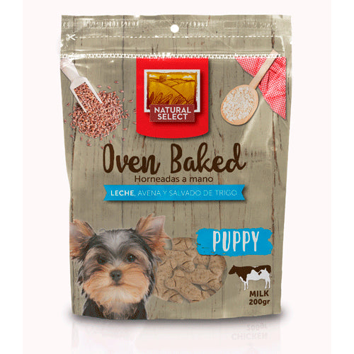 Snacks para perro Natural Select: Oven Baked sabor a leche 200 gr