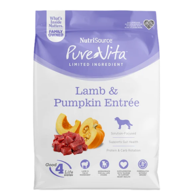 Comida para Perro Nutri Source: Pure Vita, cordero y calabaza 1.8kg