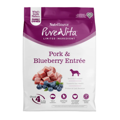 Comida para Perro Nutri Source: Pure Vita, cerdo y arándanos 1.8kg