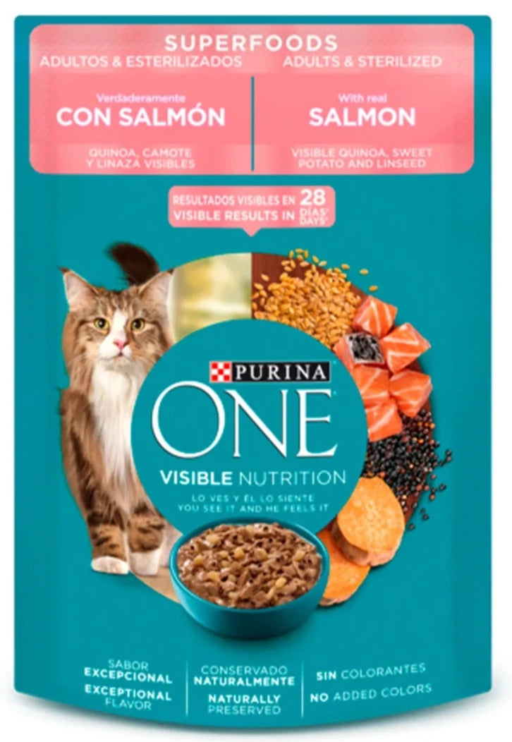 Alimento Húmedo para Gato Purina: One, Sobre, Salmón 85gr