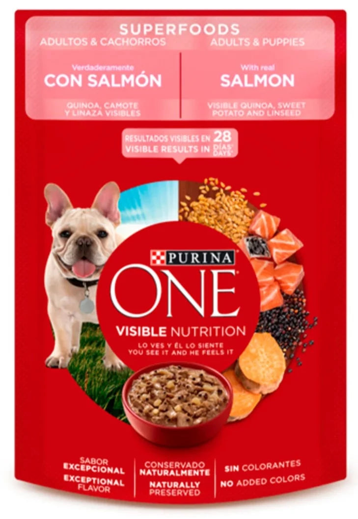 Alimento Húmedo para Perro Purina: One, Sobre, Salmón 85gr