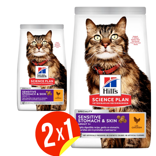 Comida para Gato Hills: Science Diet Adulto Sensitive Stomach & Skin 1.58kg