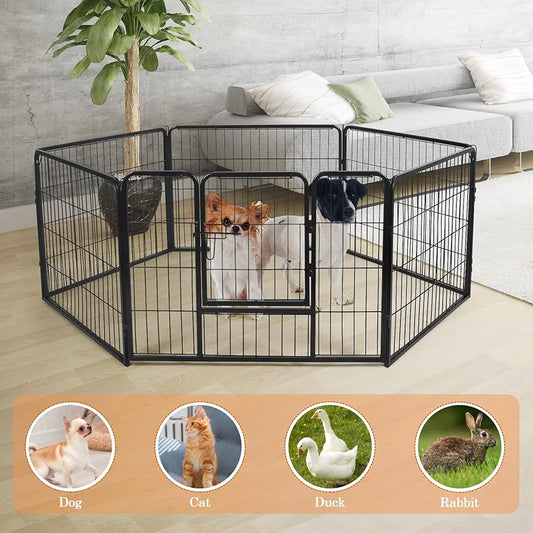 Corral de metal para mascotas (80*60cm 6 paneles)