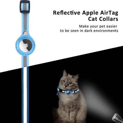 Collar reflectante de gatos para Airtag (rastreador)