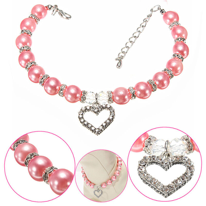 Collar de perlas con dije de corazón