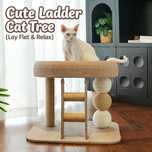 Rascador pequeño elevado de cuerda con escalera TR10