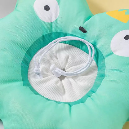 Cono isabelino de peluche con forma de sapo para mascotas pequeñas