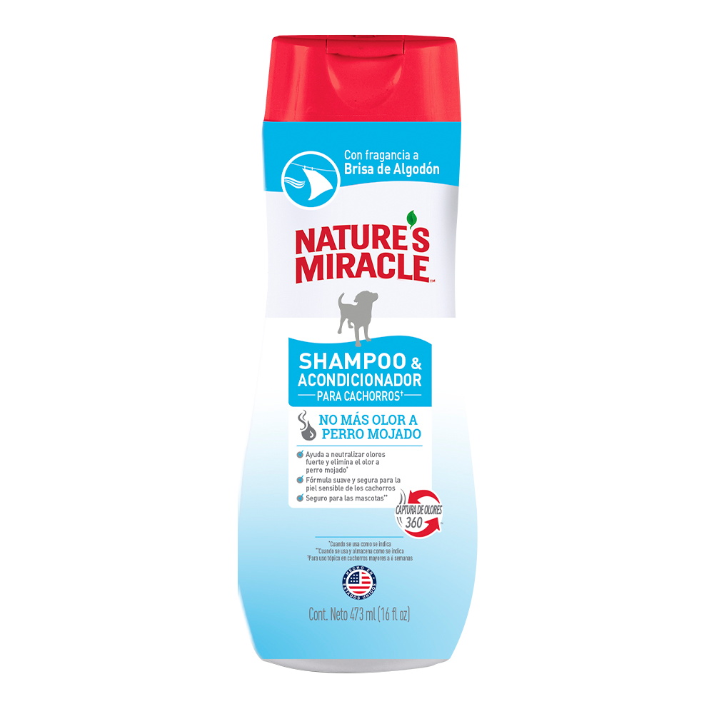 Shampoo para Perro Natures Miracles: Cachorro, fragancia brisa de algodòn 473ml