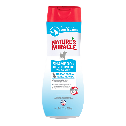 Shampoo para Perro Natures Miracles: Cachorro, fragancia brisa de algodòn 473ml