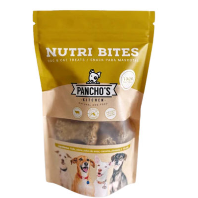Snacks para Perro Pancho´s Nutri Bites: Pollo, Avena, Polvo de Arroz, 10 Und.