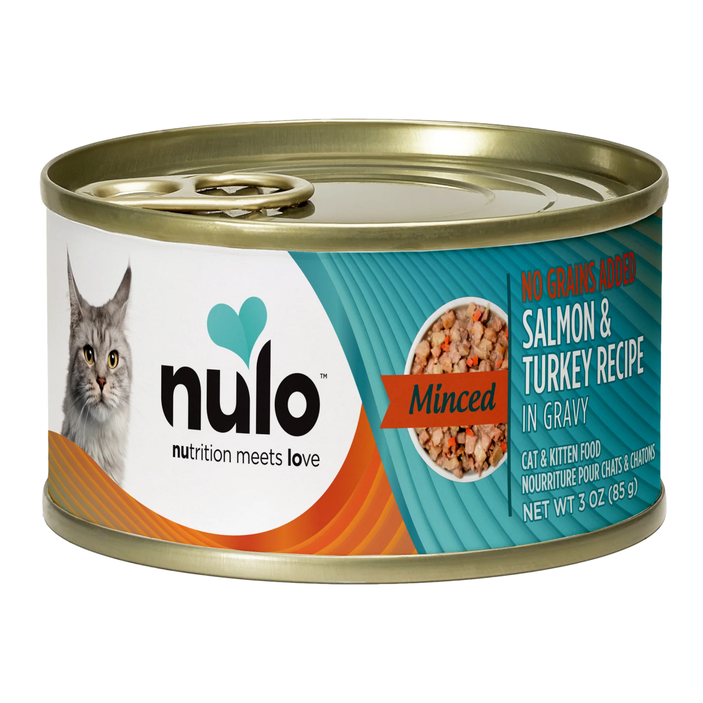 Comida Húmeda para Gato Nulo: salmón y pavo picado 80g
