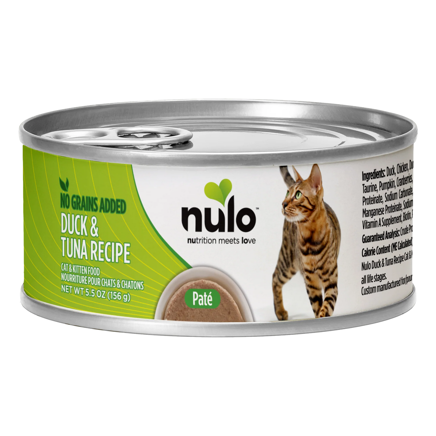 Comida Húmeda para Gato Nulo: paté de pato y atún 156g