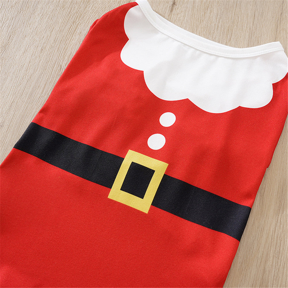 Camiseta con capucha con estampado de Papá Noel para mascotas pequeñas