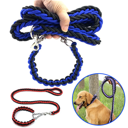 Cuerda de perro resistente con collar de nailon trenzado de entrenamiento para mascotas