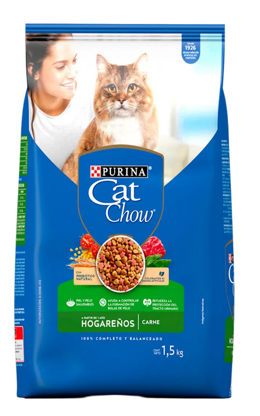 Comida para Gato Purina: Cat Chow, Adulto, Hogareños 1.5kg