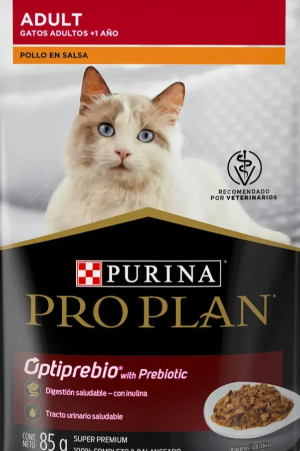 Comida Húmeda para Gato Purina: Pro Plan, Sobre, Pollo en Salsa 85gr