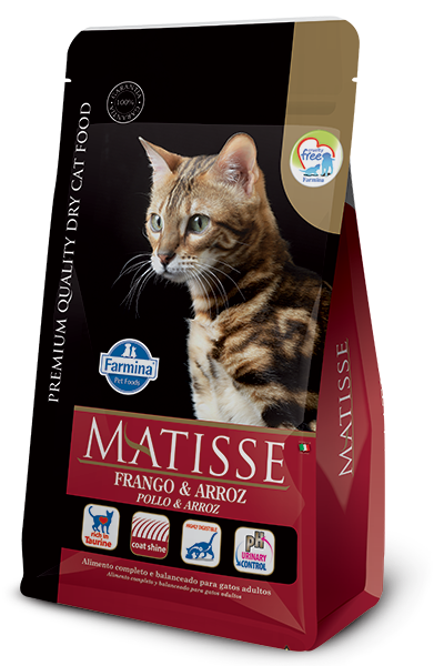 Comida para Gato Farmina: Matisse, Adulto, Pollo y Arroz 800gr y 2KG