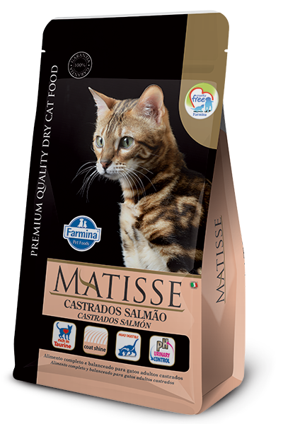 Comida para Gato Farmina: Matisse, Adulto, Castrados Salmón 800gr y 2KG