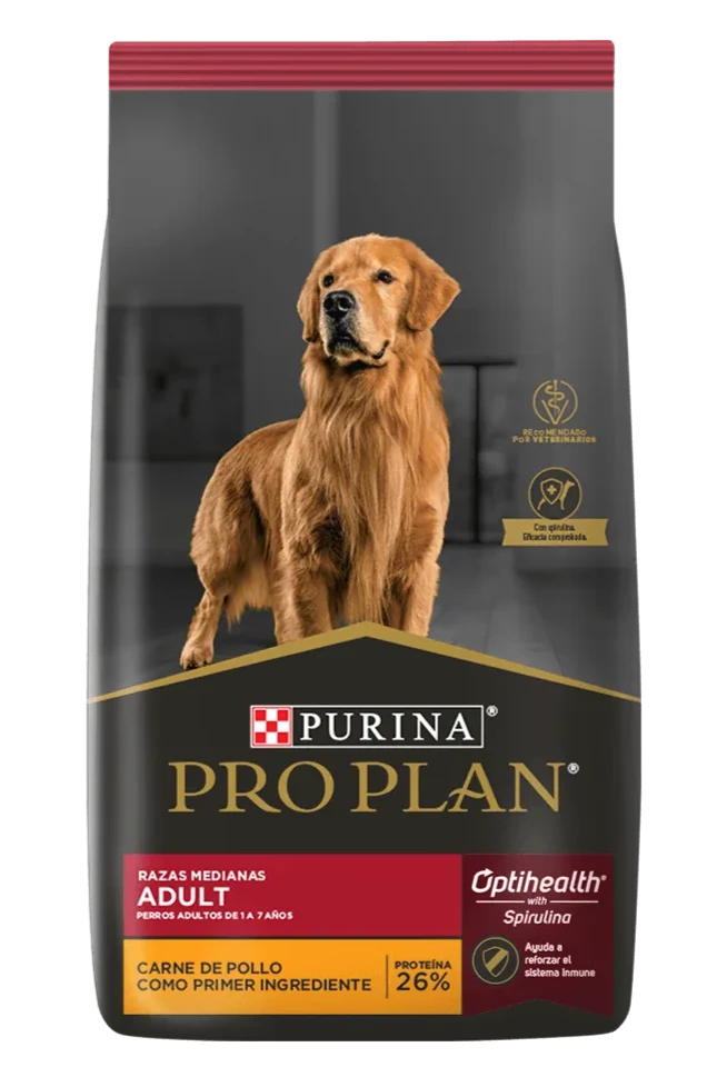 Comida para Perro Purina: Pro Plan, Aduto, Pollo, Razas Medianas 3KG