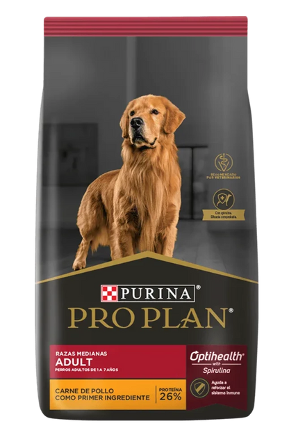 Comida para Perro Purina: Pro Plan, Aduto, Pollo, Razas Medianas 3KG