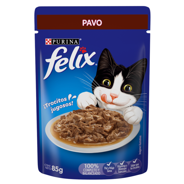 Alimento Húmedo para Gatos Purina: Felix, Sobre, Pavo 85gr