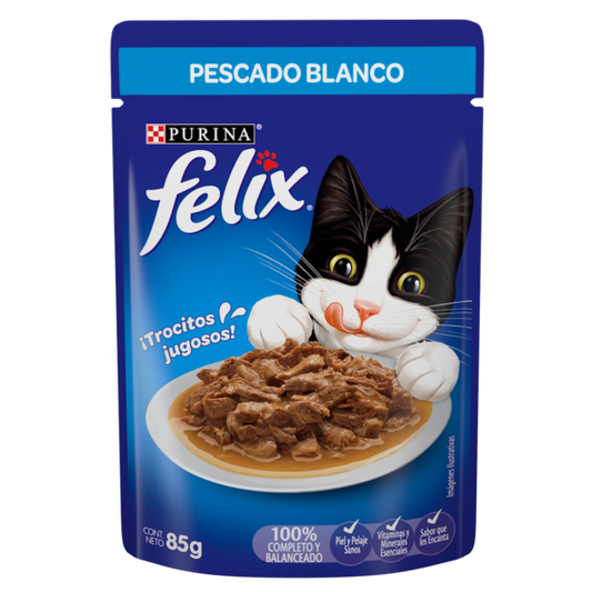 Alimento Húmedo para Gatos Purina: Felix, Sobre, Pescado Blanco 85gr