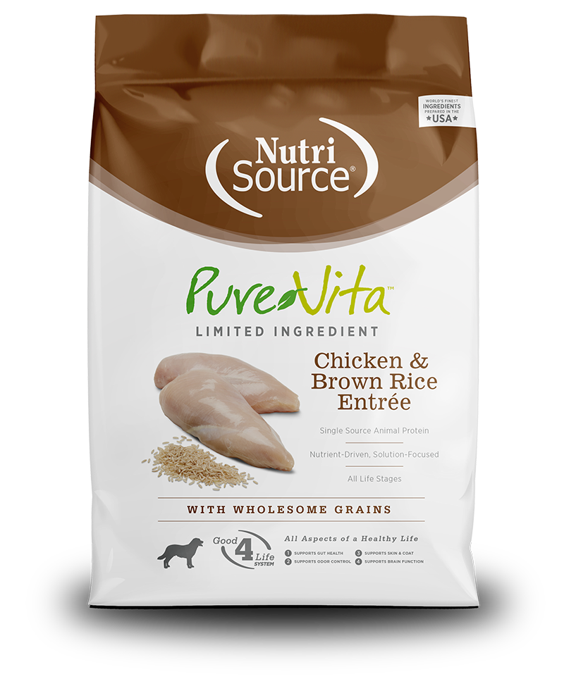 Comida para Perro Nutri Source: Pure Vita, Pollo y Arroz Integral 2.26 KG