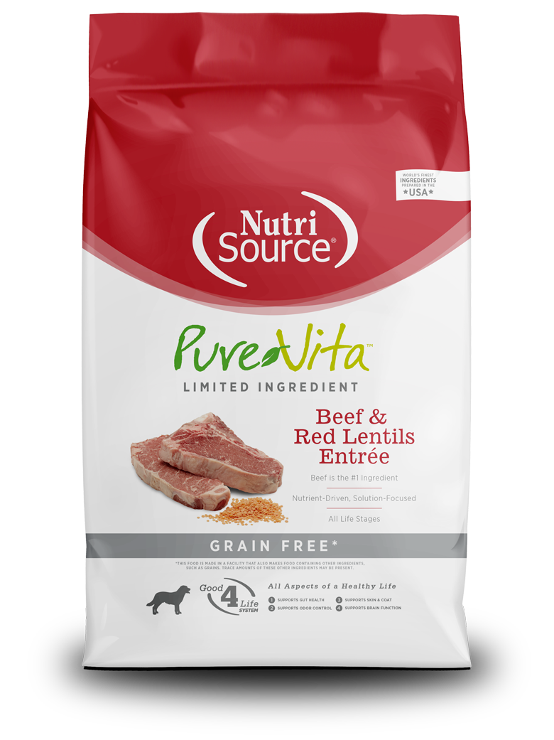 Comida para Perro Nutri Source: Pure Vita, Carne y lentejas rojas