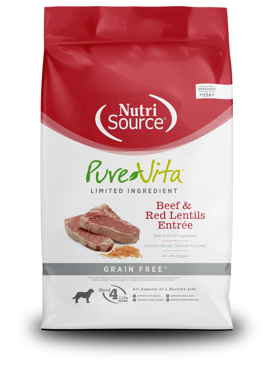 Comida para Perro Nutri Source: Pure Vita, Carne y lentejas rojas