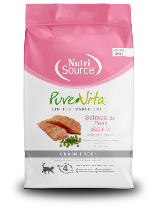 Comida para Gato Nutri Source: Pure Vita, Salmón y Guisantes sin Cereales 3Kg