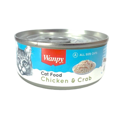 Comida húmeda para Gato Wanpy: Trozos de Pollo, Latas 95gr (5 Sabores)