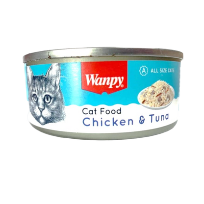 Comida húmeda para Gato Wanpy: Trozos de Pollo, Latas 95gr (5 Sabores)