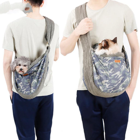 Bolso de hombro de malla para mascotas