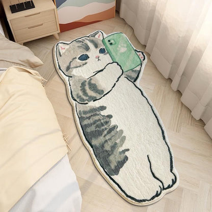 Alfombra antideslizante con diseño de gatos