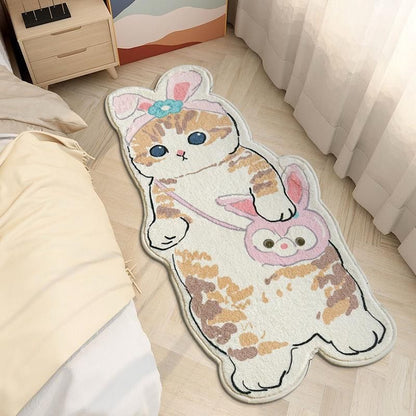 Alfombra antideslizante con diseño de gatos