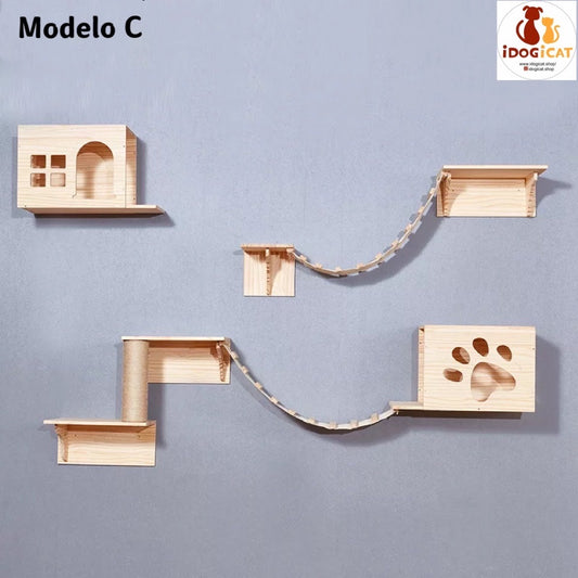 Villa de Gato para pared (Modelo-C)