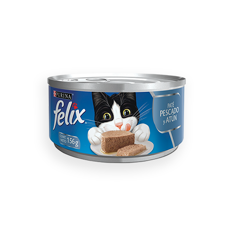 Alimento Húmedo para Gatos Purina: Felix, Lata, Paté Pescado y Atún